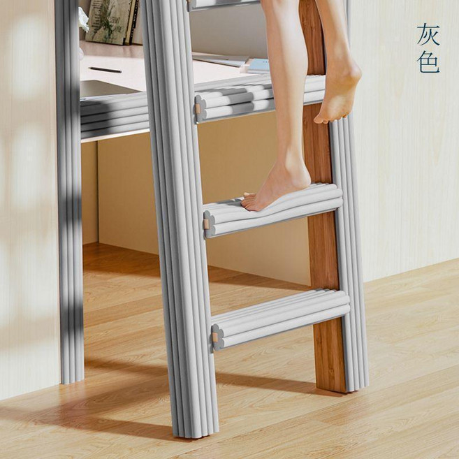 學生樓梯腳踏墊 寢室上鋪防滑墊, 煙雨灰,4米W型 免貼無痕 升級踩屎感, 1個