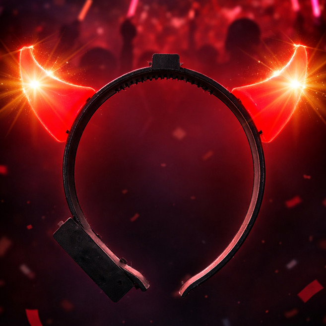 붉은 악마 불빛 머리띠 작은뿔 10개 세트, 혼합