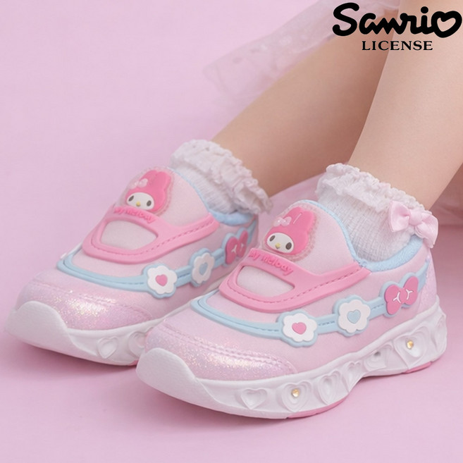 산리오 KOREA 정품 마이멜로디 불빛 라이팅 여아 운동화 봄 신학기 준비