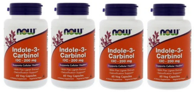NOW Indole 3 Carbinol 인돌 3 카비놀 I3C 200mg 60캡슐 X 4개, 60정 - 쿠팡