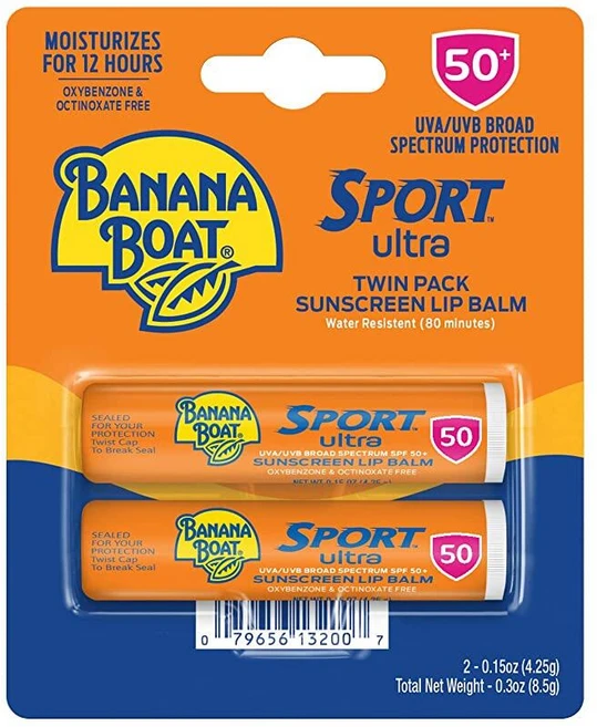 바나나보트 Banana BOAT 보트 스포츠 울트라 립밤 자외선 차단제 SPF 50 트윈 팩, Banana Boat 스포츠 울트라 립밤 자외선 차단제 - 쿠팡