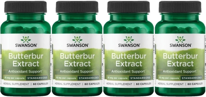 스완슨 버터버 머위 뿌리 추출물 75mg, 60정, 4개 - 쿠팡