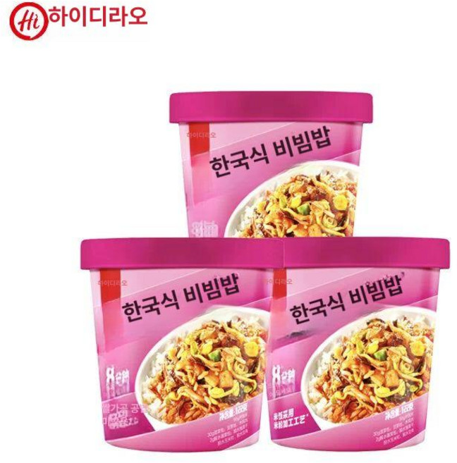 하이디라오 토마토 즉석밥 간편식 토마토밥 기밥 볶음밥 잡곡밥 현미밥 해물볶음밥, 3통 한국식 비빔밥 157g, 1개, 1g
