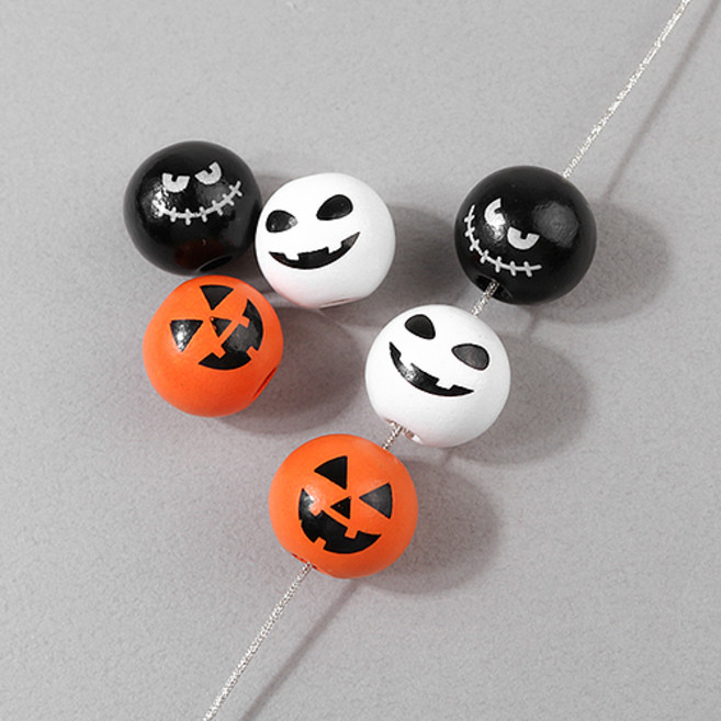 비즈아이 [5831-01]우드볼 할로윈 호박볼 16mm 1개
