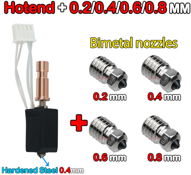 Kobra S1 Hotend 세라믹 노즐 Kobra S1 콤보 S1C 3d 프린터 24V 48W 급속 가열 320 3D 프린터 액세서리, HK 0 4 BM 2468