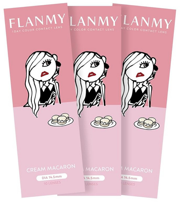 2상자+1상자 무료 새로운 색상 추가 컬러콘 프랑미 크림 마카롱 원데이 FLANMY 1day 학위 도 없음 10장입 3상자 사사키 노조미 -4.75, 1개, 1g