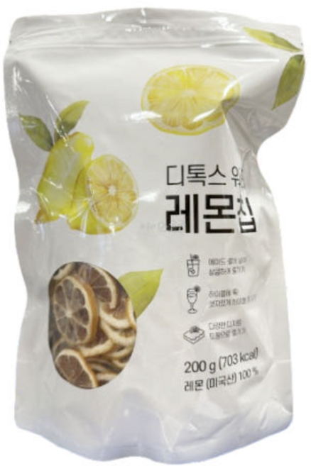 코스트코 솜 디톡스 워터 레몬칩 200G 레몬100% 원형컷 건조레몬, 1개