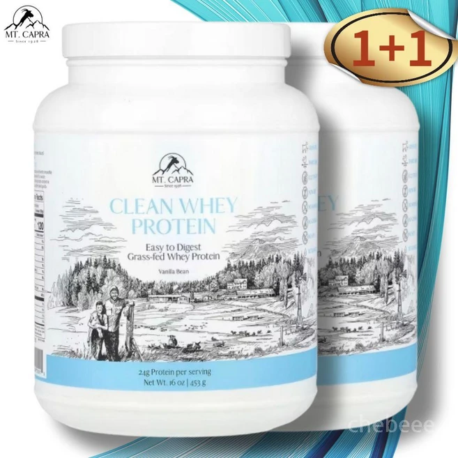 마운틴카프라 클린 웨이 프로틴 단백질 파우더 분말 바닐라 453g 2통 운동 전 후 - 쿠팡