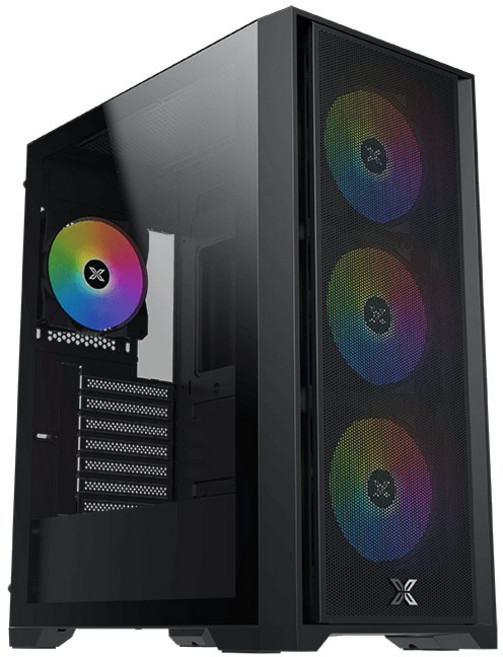 小白的生活工場 XIGMATEK GXE-A2 Pro 前網孔 側玻璃機殼(含4顆ARGB風扇), 1個, 黑色