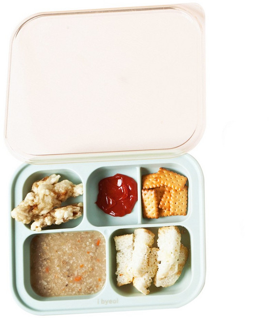 아이별프렌즈 실리콘 초강력 흡착식판 뚜껑 아기식판, 실리콘 흡착식판 민트, 1개