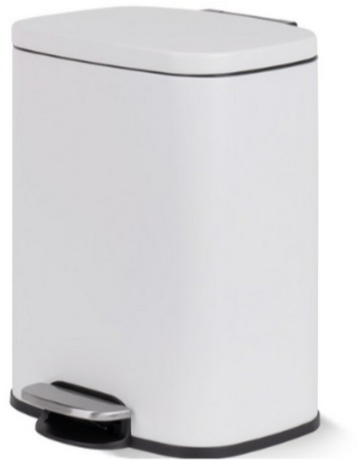 프랑코홈 셀렉트 무소음 폐달휴지통 사각 12L, 화이트