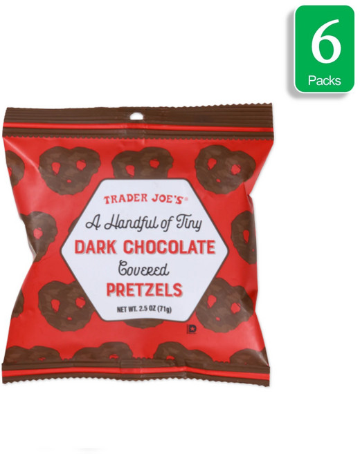 트레이더조 핸드플 오브 타이니 다크 초콜릿 미니 프레첼, 6개, 71g