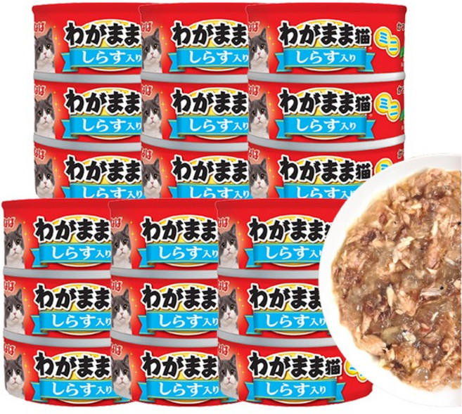 이나바 와가마마 네코 미니 고양이 참치캔, 18개, 60g, 치어
