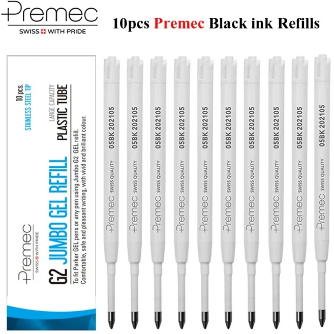 샤오미 미지아 메탈 사인 펜 PREMEC 스무스 리필 0.5mm 서명 알루미늄 합금 블랙 잉크, 01 10 Premec Black