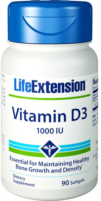 라이프익스텐션 비타민 D3 1000IU 소프트젤, 90정, 1개