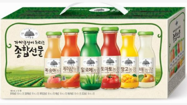 가야농장 주스 6종 종합선물세트, 12개, 180ml, 1세트