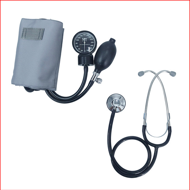 스피릿 아네로이드 혈압계 + 스피릿 단면 청진기 세트 병원 간호실습 전문가용, 1개
