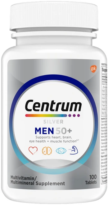 센트룸 실버 맨 50+ 멀티비타민, 100정, 1개 - 쿠팡
