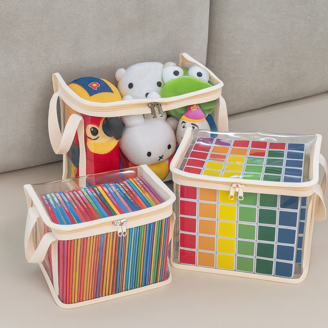 아오라 사각 TPU 투명 장난감 정리함 보관함 바구니