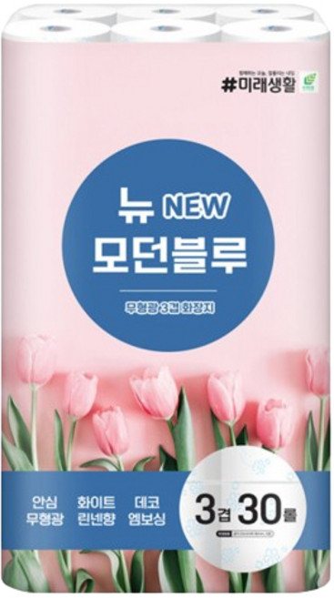 미래생활 뉴 모던블루 3겹화장지, 25m, 30개입, 2세트