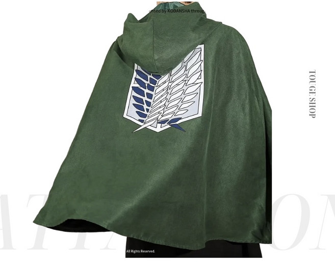 [정품] 진격의거인 조사병단 망토 3종 담요 스웨이드 코튼, 조사병단 스웨이드 망토, 1개