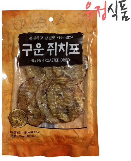 쫄깃하고 감칠맛 나는 구운 쥐치포 55g, 50봉