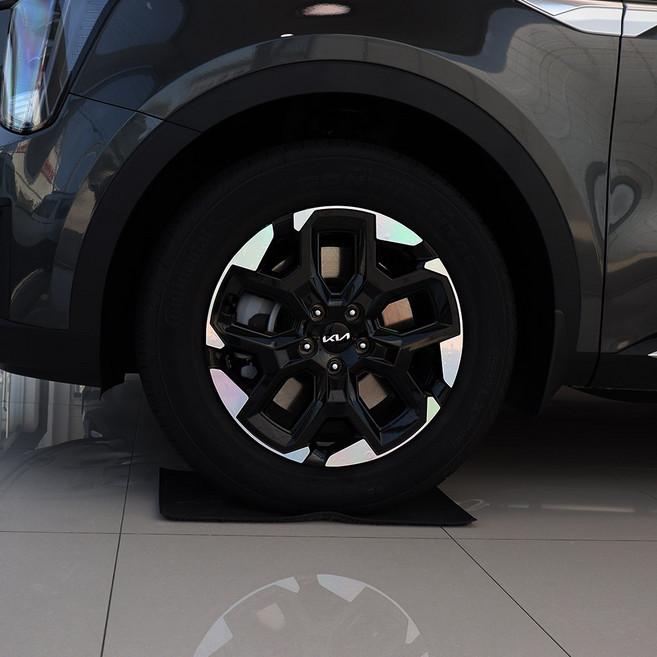 비브랜드(와이앤유)18인치 타이어 홀로그램 휠마스크 스티커 긁힘방지 보호필름 신형 더뉴쏘렌토 MQ4 호환, 블랙홀로그램