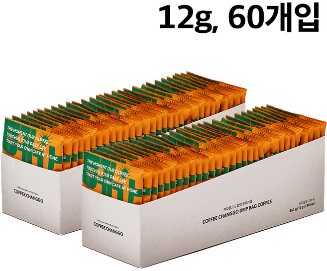 12g 대용량 드립백 60개입 에티오피아 예가체프 G2 커피창고 간편커피 1세트, 360g, 1박스