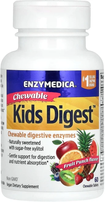 Enzymedica 키즈 Digest 과일 펀치 츄어블 60정, Enzymedica키즈Digest과일펀치츄어블60정, 1개 - 쿠팡