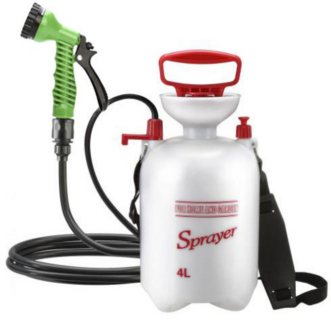 4/5/8L 휴대용 캠핑 샤워기 야외 3m 호스 포함 여행 및 하이킹용 다기능 헤드 세차장., 01 4L, 1개