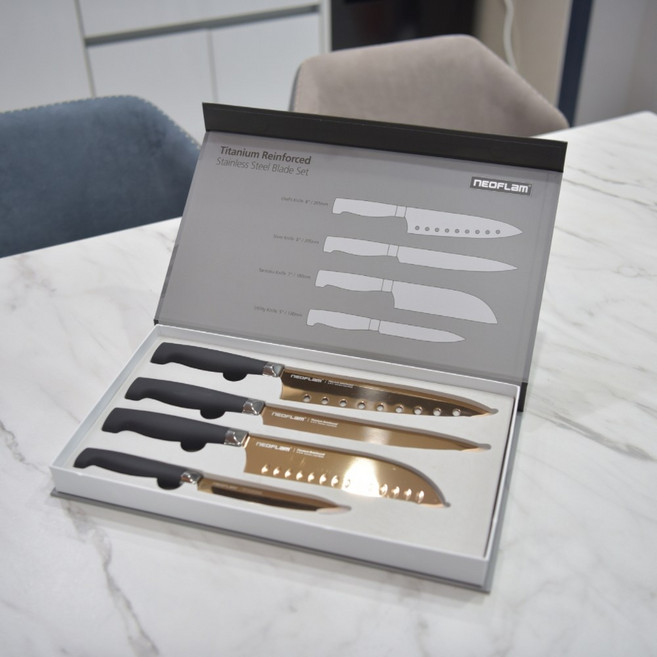티타늄 주방용 향균 부엌칼 식도 요리 칼 선물 4종 세트, 1개