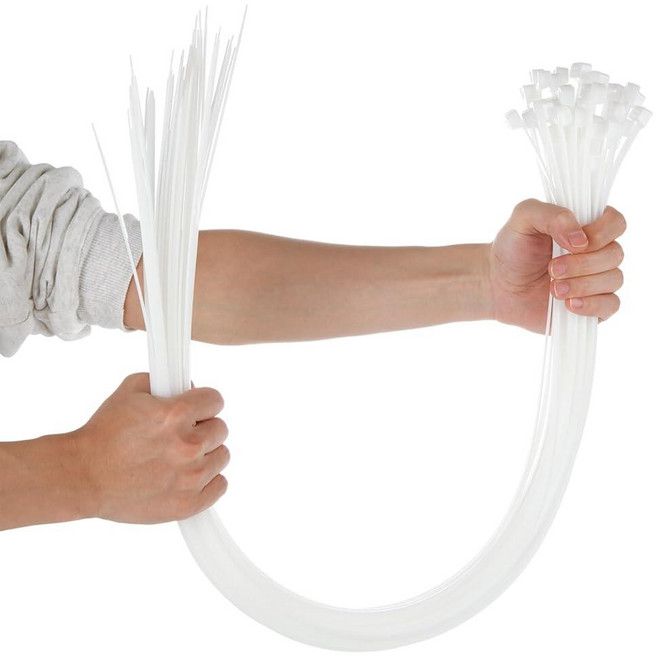 EATHEATY 91.4cm(36인치) 대형 지퍼 타이 100개 - 113.4kg(250파운드) 튼튼한 긴 케이블 타이 - 흰색 플라스틱 지퍼 와이어 타이 스트랩 타이 랩 여