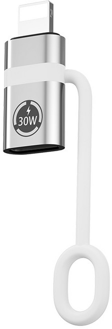 오토림 C타입 to 라이트닝 8핀 변환 고속 충전 커넥터, 실버, 1개