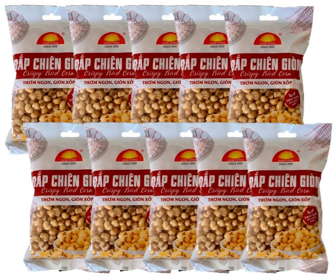 베트남 바삭 튀긴 옥수수 스낵 과자 Bap chien gion, 100g, 10개