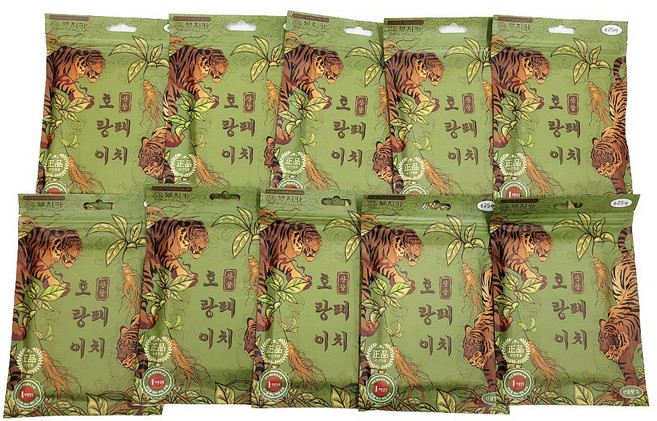 국산제작 호랑이 산삼 파스 온열 건강 패치 프리미엄 찜질팩, 5개
