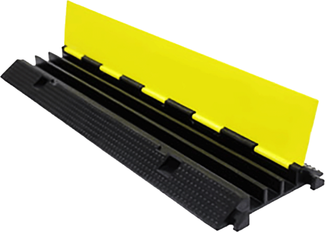 전선보호과속방지턱 1구 2구 3구 5구 케이블 덮개 커버, 1개, 검정+노랑커버