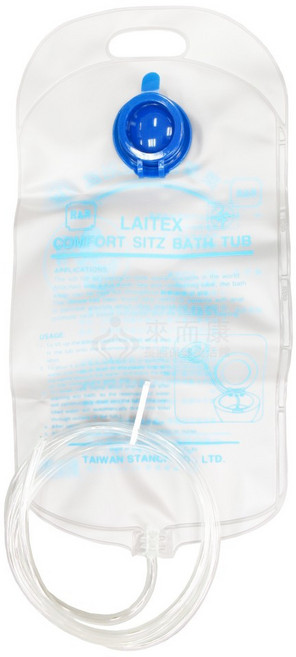 來而康 萊潔 舒適坐浴盆組 (未滅菌) 專用水袋 加調節片 2000ml 儲水袋, 1個, 透明