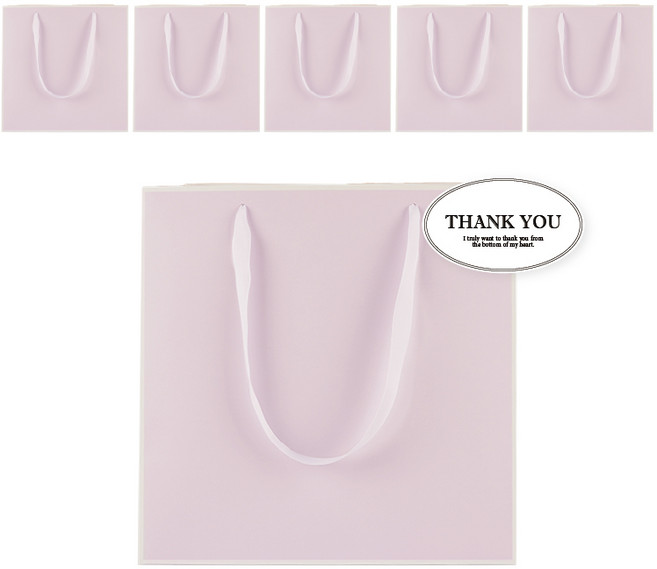 빛공 정사각 고급 미니 선물 쇼핑백 종이가방, 6개, 퍼플