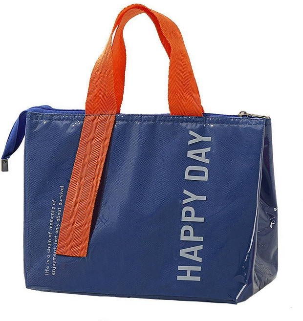 컬러 보냉백 도시락 가방 보온 보냉 피크닉백, 1개, 해피데이 블루