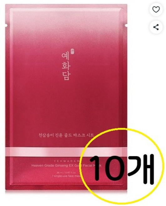 예화담 천삼송이 진윤 골드 마스크 시트, 10개, 1개입