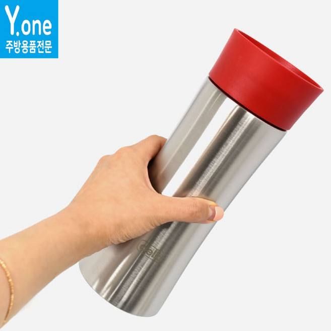 델키 스텐 물병 식당 물통 0.85L 식당 서빙 냉장고 물병 스텐 보틀 얼음물병 1P, 1개, 850ml, 뚜껑색상-레드