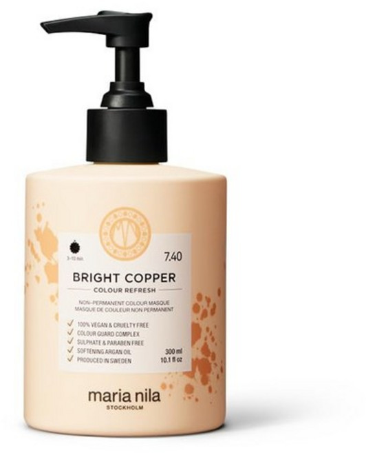 마리아 닐라 컬러 레시 밝은 구리 헤어 마스크 반영구 색소 100% & 황산염파라벤 프리, 300 ml (Pack of 1)