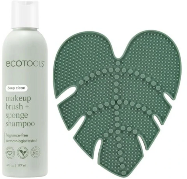 에코툴즈 메이크업 브러시 클렌징 패드 딥 클린 샴푸 번들 클리너 매트 클렌저 클리닝 도구 포뮬러 크루얼티 프리 비건 2피스 세트, Shampoo/ 2 Piece Set, 1개 - 쿠팡