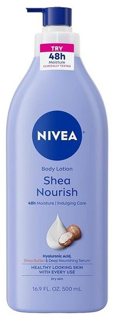 NIVEA Shea Nourish 바디 로션 건조한 피부용 48시간 모이스처라이징 시어 버터 로션 딥 너리싱 세럼 500ml(16.9온스) 펌프 병, 16.9 Fl Oz (Pack of 1), 1, 500ml - 쿠팡