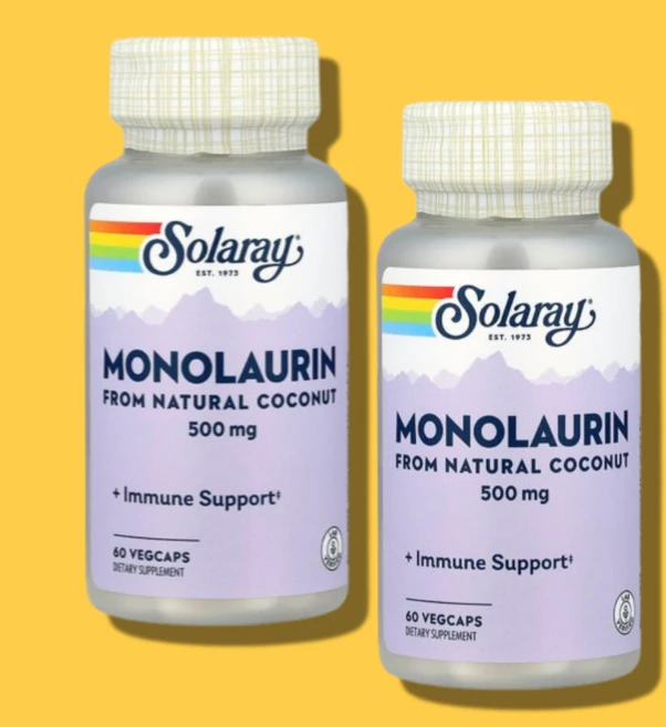 솔라레이 모노라우린 500mg 베지캡슐 60정 2통 라우릭애씨드 코코넛오일, 2개 - 쿠팡