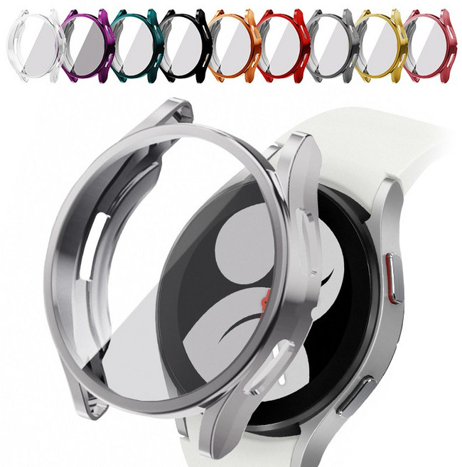 루아르모 갤럭시 워치4 풀커버 액정보호 케이스, 그레이, 1개