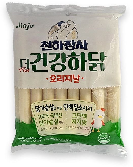 천하장사 더 건강하닭 오리지날 소시지, 448g, 4개