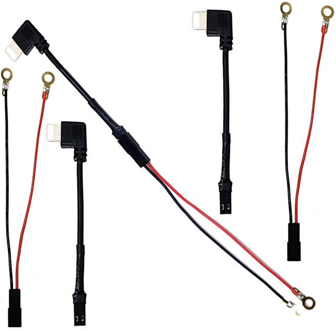 인씨네 오토바이 배달대행 휴대폰 자석 방수 케이스 충전거치대 교체 수리용 충전젠더 케이블 볼트 너트 스티커 셋트, 아이폰8핀 기역자충전젠더+연장선, 3개