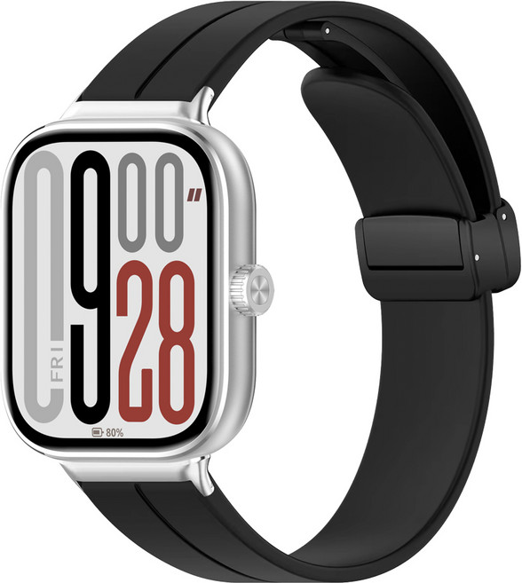 더조은셀러 샤오미 레드미 호환 디버클 마그네틱 실리콘 스트랩, 블랙, 1개