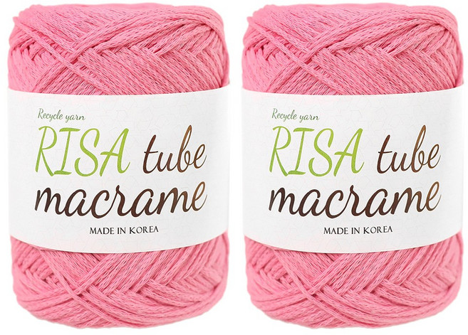 털실나라 리사 튜브 마크라메 250g 리사이클면사 2p, 04 핑크, 2개